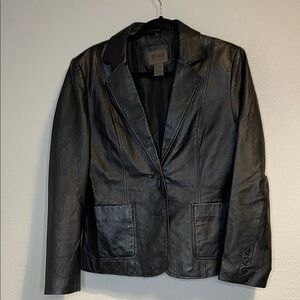 Leather Women's Black Blazer